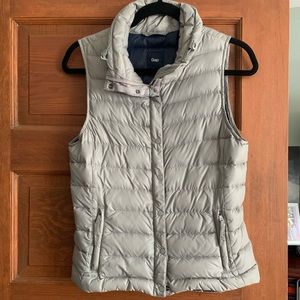 Grey Down Puffer Vest | Size XS